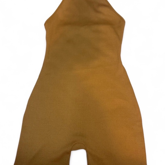 Wild Fable Tan Ribbed Halter Romper - Picture 2 of 6
